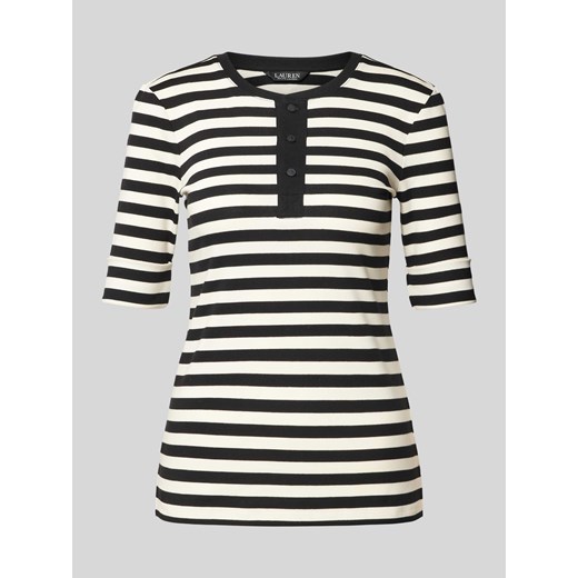 T-shirt z krótką listwą guzikową model ‘ZARIA’ ze sklepu Peek&Cloppenburg  w kategorii Bluzki damskie - zdjęcie 173603937