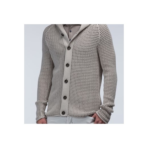 Morato Knitwear - Hooded cardigan in perforated cotton morato-it  bawełna