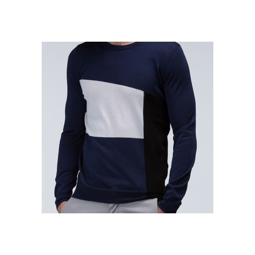 Morato Knitwear - Crewneck pullover with color blocks morato-it  bawełna