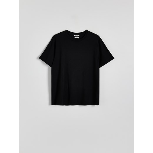 Reserved - T-shirt regular z tkaniny bambusowej - czarny ze sklepu Reserved w kategorii T-shirty męskie - zdjęcie 173606548