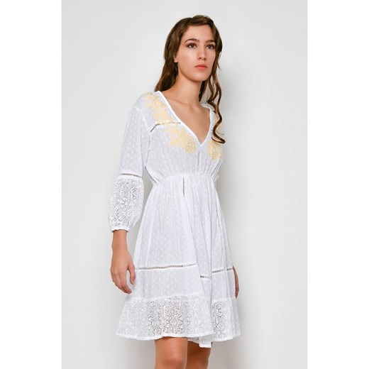 Tarifa sukienka casual z długimi rękawami z dekoltem v mini 