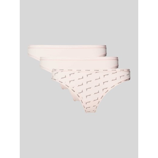 Stringi z nadrukiem z logo w zestawie 3 szt. ze sklepu Peek&Cloppenburg  w kategorii Majtki damskie - zdjęcie 173611658