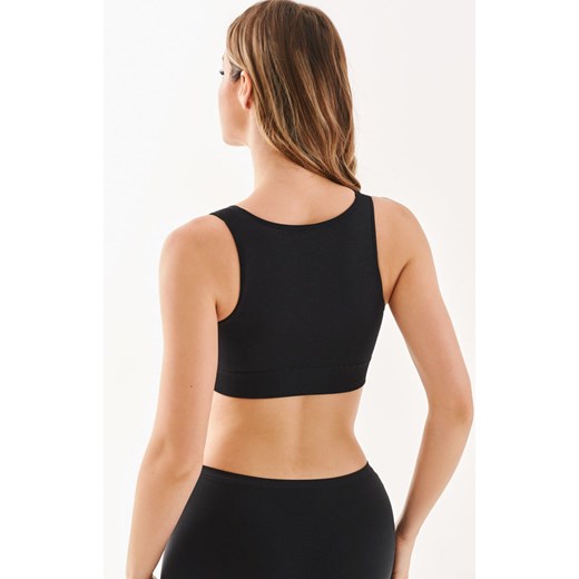 Bezszwowy top damski z marszczeniem czarny Shape 1204, Kolor czarny, Rozmiar S/M, Gabriella ze sklepu Intymna w kategorii Biustonosze - zdjęcie 173614248