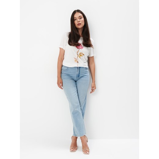 Bluzka damska Mohito w stylu młodzieżowym z krótkim rękawem z okrągłym dekoltem 