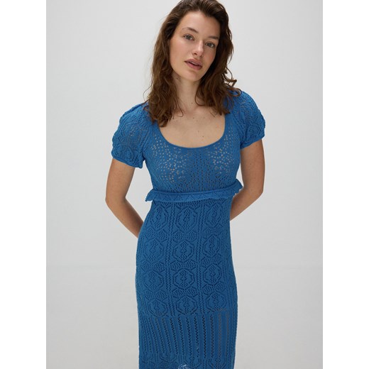 Reserved - Dzianinowa sukienka - niebieski ze sklepu Reserved w kategorii Sukienki - zdjęcie 173616839