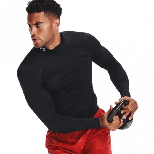 Męski longsleeve treningowy UNDER ARMOUR UA HG Armour Comp Mock LS - czarny ze sklepu Sportstylestory.com w kategorii T-shirty męskie - zdjęcie 173617409