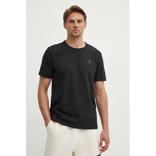 adidas Originals t-shirt Essential męski kolor czarny gładki IW5804 ze sklepu ANSWEAR.com w kategorii T-shirty męskie - zdjęcie 173620809
