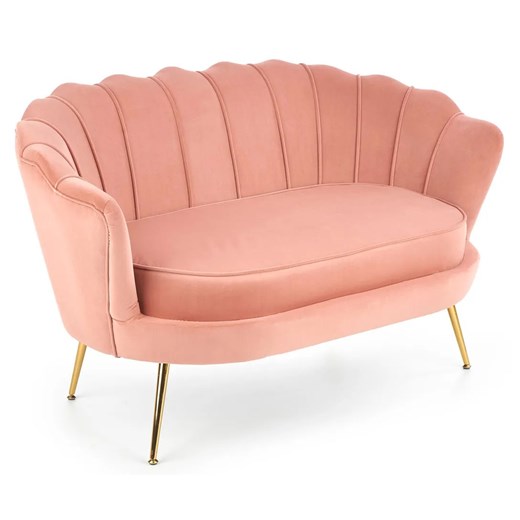 Różowa dwuosobowa sofa muszelka - Ilmsa 4X ze sklepu Edinos.pl w kategorii Sofy i kanapy - zdjęcie 173621137