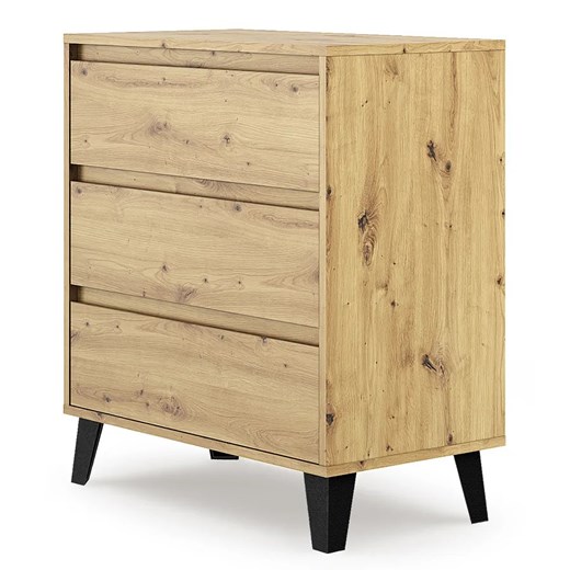 Komoda na nóżkach z 3 szufladami dąb artisan - Bilgo 4X ze sklepu Edinos.pl w kategorii Komody - zdjęcie 173621598