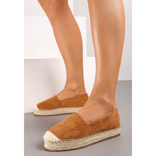 Ciemnobeżowe Espadryle Zdobione Plecionką Thaxie ze sklepu born2be.pl w kategorii Espadryle damskie - zdjęcie 173623789