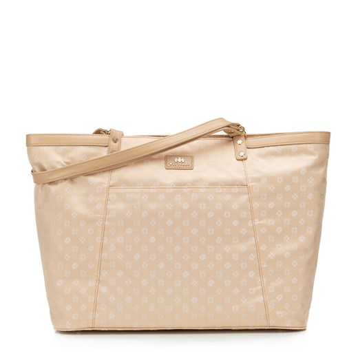 Torebka shopperka żakardowa w monogram kremowa ze sklepu WITTCHEN w kategorii Torby Shopper bag - zdjęcie 173625689