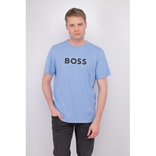 t-shirt męski boss 33742185 błękitny ze sklepu Royal Shop w kategorii T-shirty męskie - zdjęcie 173628328