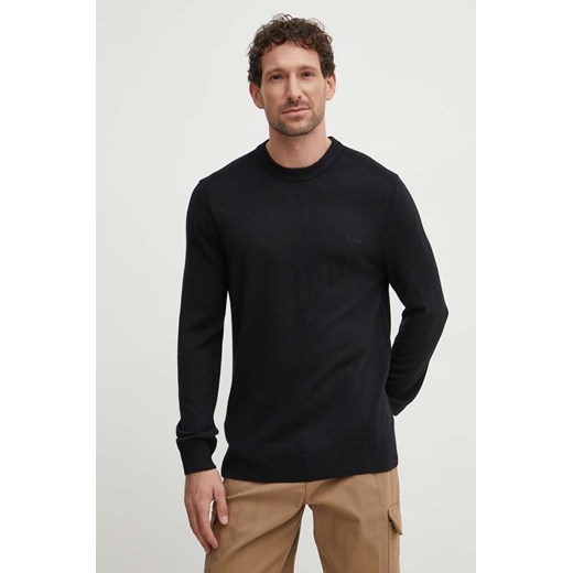Boss Orange sweter wełniany męski kolor czarny lekki 50501762 ze sklepu ANSWEAR.com w kategorii Swetry męskie - zdjęcie 173628446