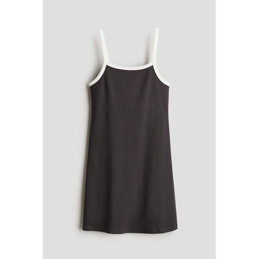 H & M - Dżersejowa sukienka na ramiączkach - Szary ze sklepu H&M w kategorii Sukienki dziewczęce - zdjęcie 173629937
