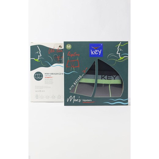 Key uniwersalne bawełniane bokserki czarne MXH 188 A24 CZ, Kolor czarny, Rozmiar 2XL, Key ze sklepu Primodo w kategorii Majtki męskie - zdjęcie 173630936