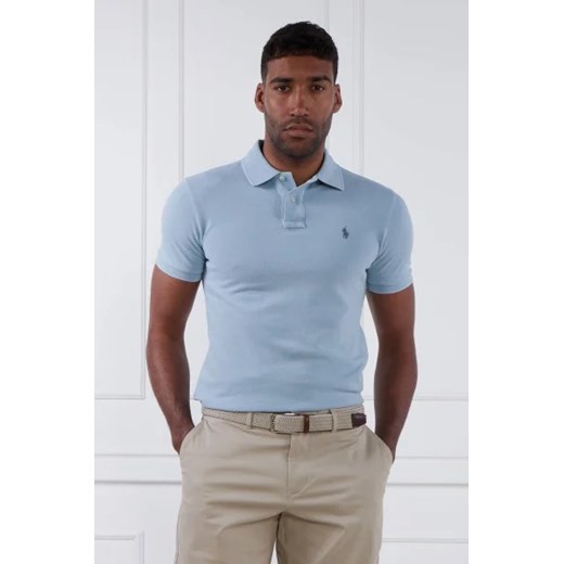 T-shirt męski Polo Ralph Lauren z krótkimi rękawami niebieski z bawełny