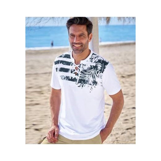 Koszulka z wiązanym dekoltem Malibu ze sklepu Atlas For Men w kategorii T-shirty męskie - zdjęcie 173633597