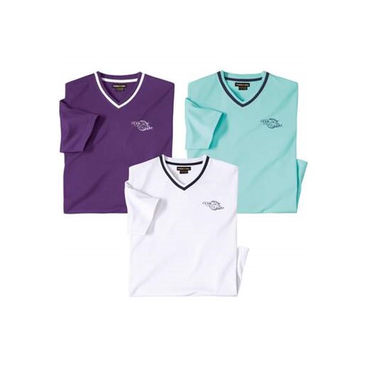 Zestaw 3 koszulek z dekoltem w serek Surfer ze sklepu Atlas For Men w kategorii T-shirty męskie - zdjęcie 173633605