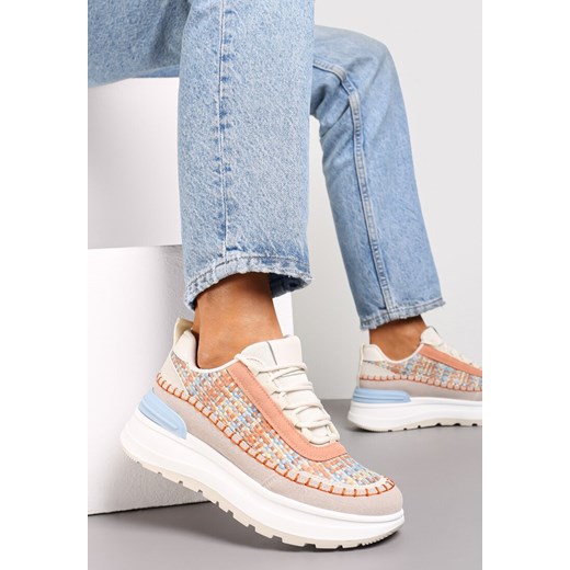 Pomarańczowe Sneakersy na Platformie Buffona ze sklepu renee.pl w kategorii Buty sportowe damskie - zdjęcie 173639698