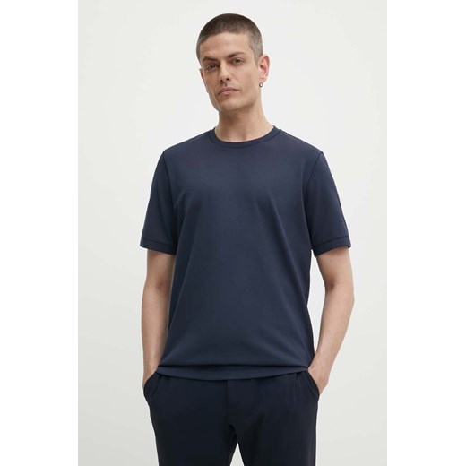 Theory t-shirt męski kolor granatowy gładki ze sklepu ANSWEAR.com w kategorii T-shirty męskie - zdjęcie 173640848
