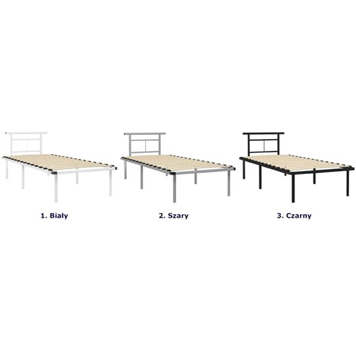 Czarne metalowe łóżko 90x200 cm - Mervex Elior One Size Edinos.pl