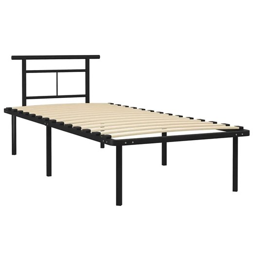 Czarne metalowe łóżko 90x200 cm S4-W72 ze sklepu Edinos.pl w kategorii Łóżka i materace - zdjęcie 173642996