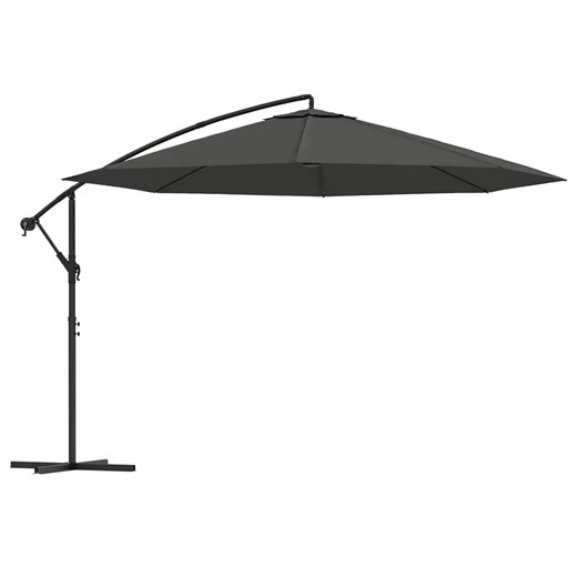Parasol okrągły do ogrodu na wysięgniku antracyt K5-G89 ze sklepu Edinos.pl w kategorii Parasole ogrodowe - zdjęcie 173643417