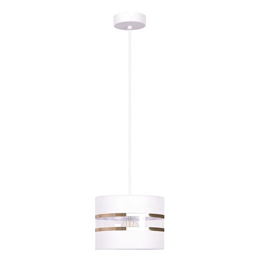 Biała lampa wisząca z okrągłym abażurem - A542 W5-C66 ze sklepu Edinos.pl w kategorii Lampy wiszące - zdjęcie 173643605