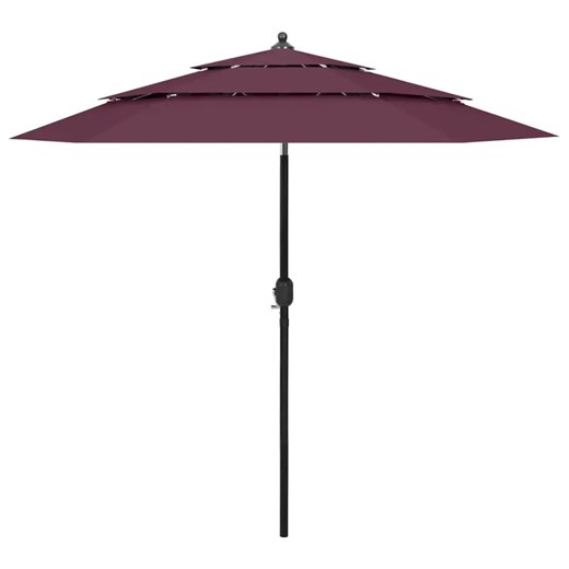 Bordowy parasol ogrodowy z aluminiowym słupkiem - Haru Elior One Size wyprzedaż Edinos.pl