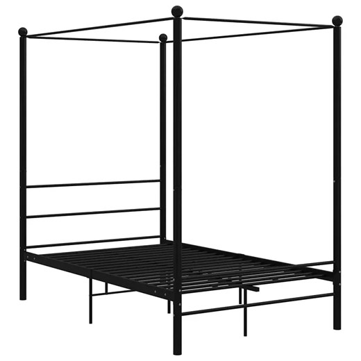 Czarne łóżko z baldachimem z metalu 120x200 cm - Aveiro ze sklepu Edinos.pl w kategorii Łóżka i materace - zdjęcie 173656036