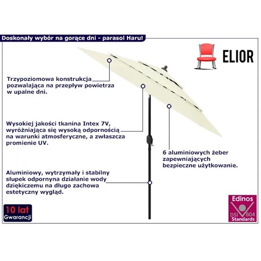 Parasol ogrodowy Elior 