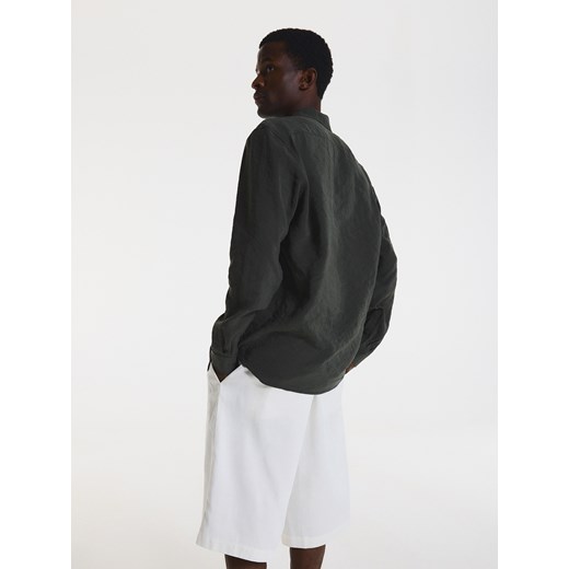 Reserved - Koszula regular fit z modalu - ciemnozielony Reserved XL Reserved