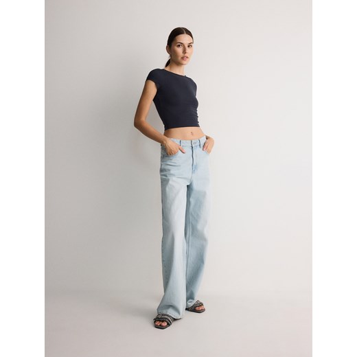 Reserved - T-shirt z wycięciem na plecach - ciemnoszary Reserved L Reserved