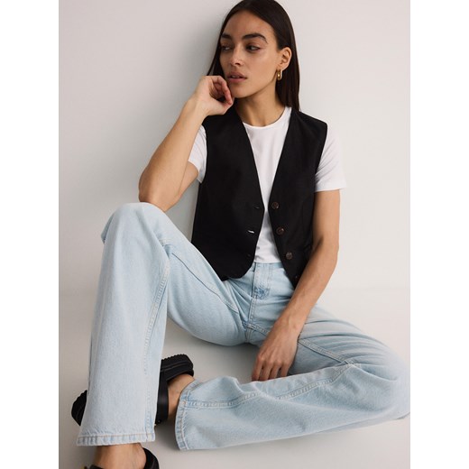 Bluzka damska Reserved z krótkim rękawem z bawełny 