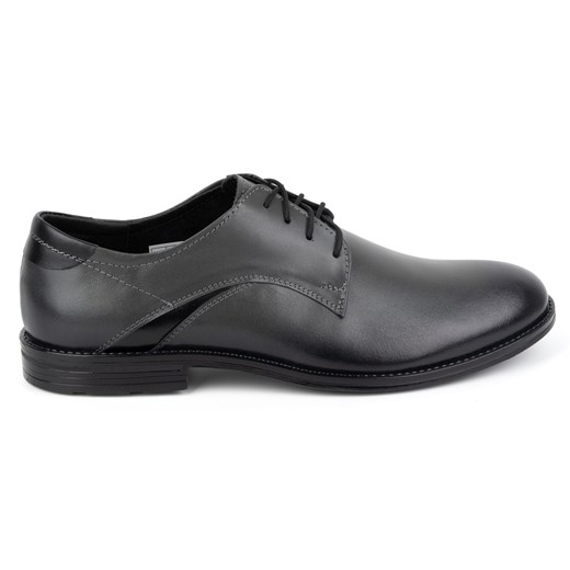 Buty męskie eleganckie skórzane 253LU szare ze sklepu butyolivier w kategorii Buty eleganckie męskie - zdjęcie 173668557