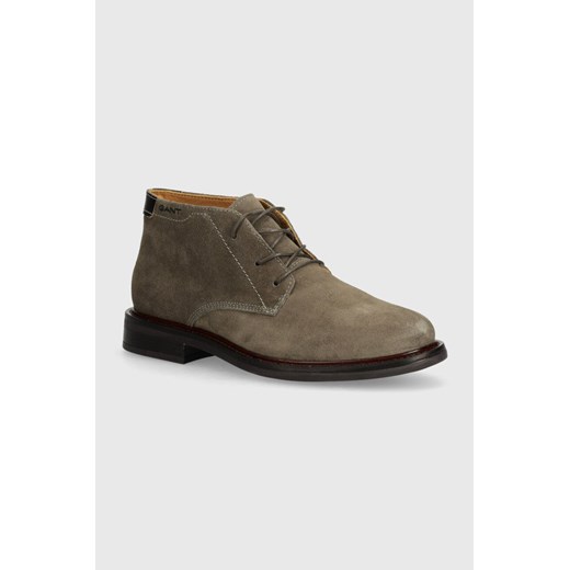 Gant buty zamszowe St Fairkon męskie kolor szary 29643758 G135 ze sklepu ANSWEAR.com w kategorii Buty zimowe męskie - zdjęcie 173669058