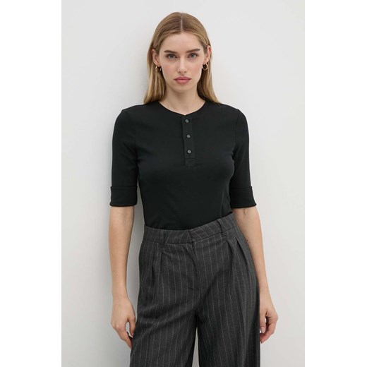 Lauren Ralph Lauren t-shirt damski kolor czarny 200940439 ze sklepu ANSWEAR.com w kategorii Bluzki damskie - zdjęcie 173669357