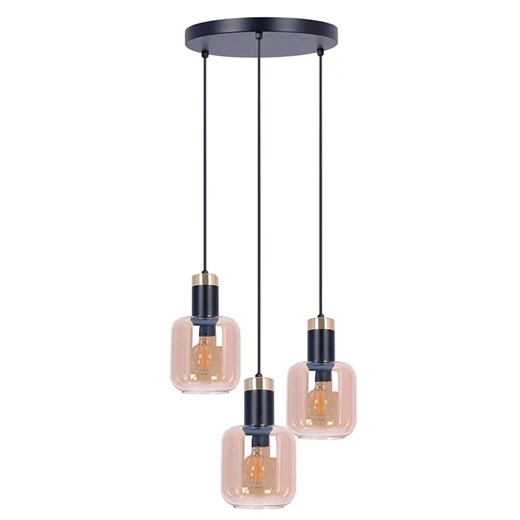Potrójna lampa nad stół ze szklanymi kloszami - A556-Vami Lumes One Size Edinos.pl