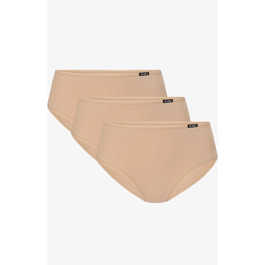 3BLP-603 bawełniane beżowe figi damskie z wyższym stanem 3-pack, Kolor beżowy, Rozmiar XL, ATLANTIC ze sklepu Primodo w kategorii Majtki damskie - zdjęcie 173673579