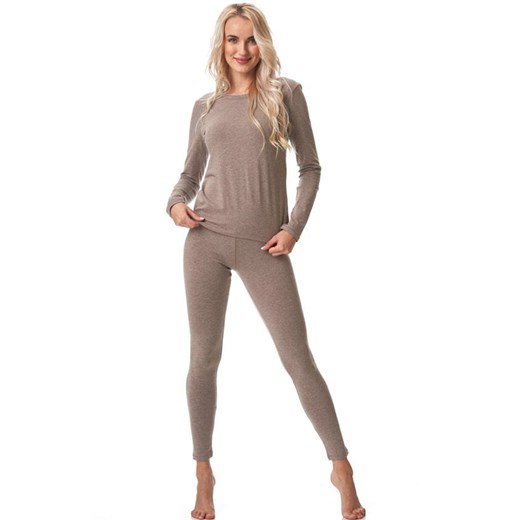 Key legginsy damskie - bardzo miękkie i wygodne cappuccino LXL 170 CP, Kolor cappuccino, Rozmiar S, Key ze sklepu Primodo w kategorii Spodnie damskie - zdjęcie 173673615