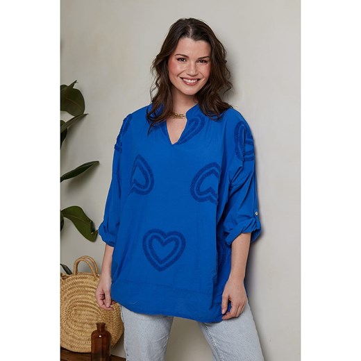 Curvy Lady Bluzka w kolorze niebieskim ze sklepu Limango Polska w kategorii Bluzki damskie - zdjęcie 173674186
