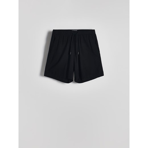 Reserved - Szorty jogger z lnem - czarny Reserved M Reserved