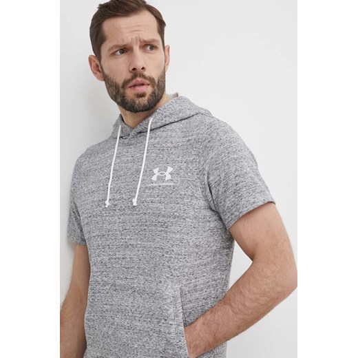 Under Armour bluza treningowa Rival kolor szary gładki 1370396 ze sklepu ANSWEAR.com w kategorii Bluzy męskie - zdjęcie 173678997