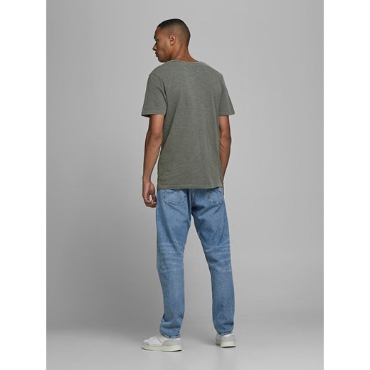 T-shirt męski szary Jack & Jones z krótkim rękawem bawełniany