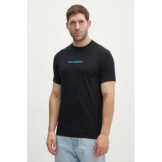 Karl Lagerfeld t-shirt męski kolor czarny z nadrukiem 543221.755402 ze sklepu ANSWEAR.com w kategorii T-shirty męskie - zdjęcie 173681919