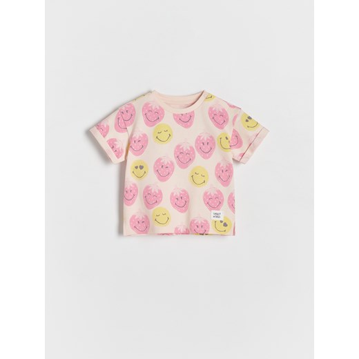 Reserved - Wzorzysty t-shirt SmileyWorld® - wielobarwny Reserved 98 (2-3 lata) Reserved