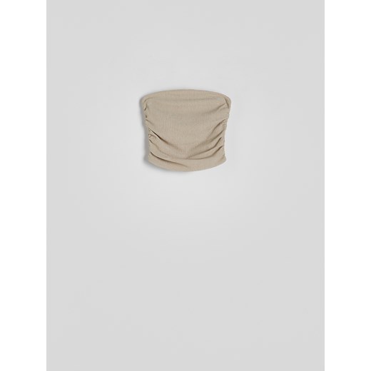 Reserved - Top z marszczeniami - kremowy Reserved M Reserved