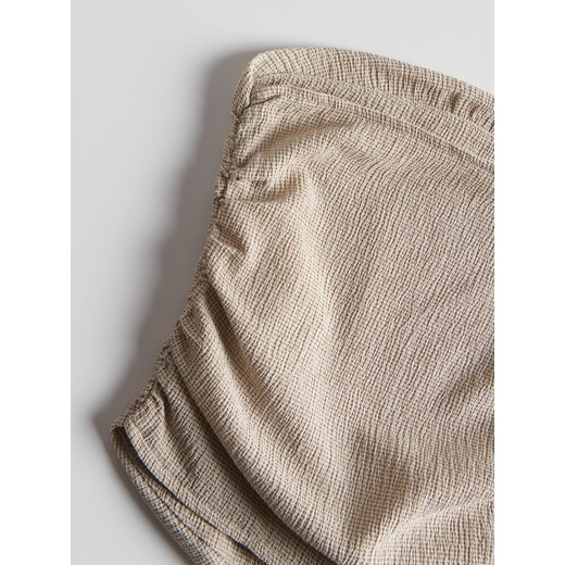 Reserved - Top z marszczeniami - kremowy Reserved L Reserved