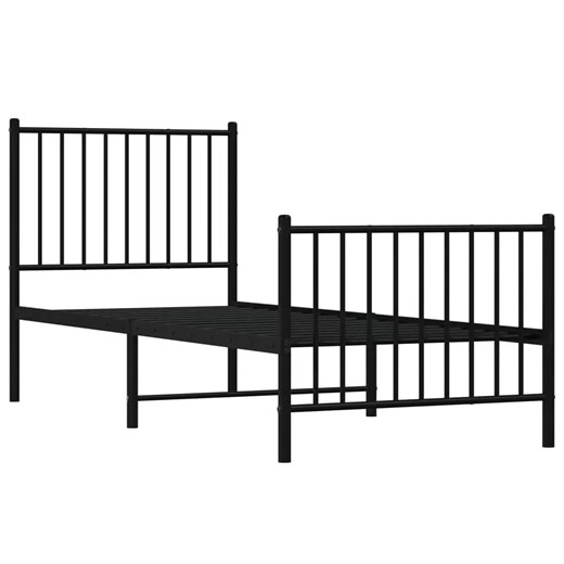 Czarne pojedyncze łóżko metalowe 90x200 cm - Fiver ze sklepu Edinos.pl w kategorii Łóżka i materace - zdjęcie 173684785