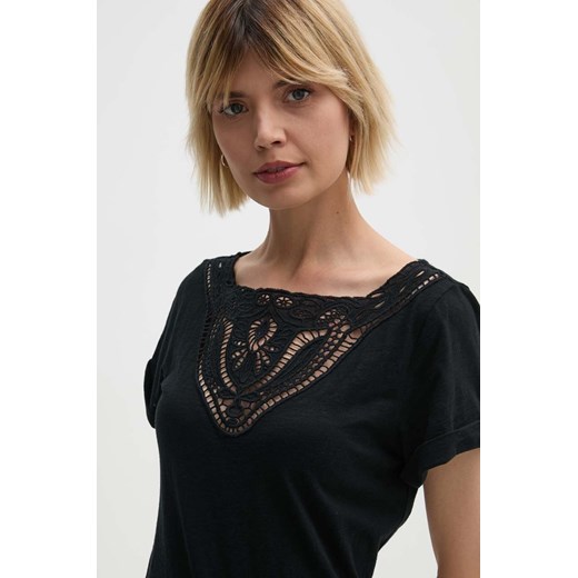 Lauren Ralph Lauren t-shirt bawełniany damski kolor czarny 200940443 ze sklepu ANSWEAR.com w kategorii Bluzki damskie - zdjęcie 173685996